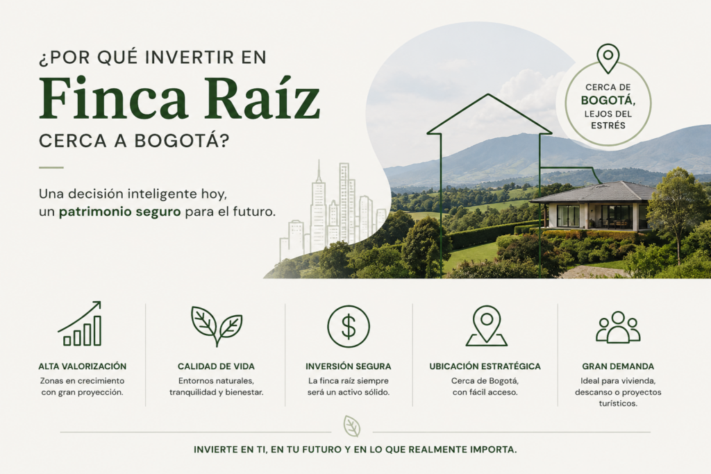 invertir Cerca a Bogotá Colombia en Vienes Raíces con Mi lugar soñado